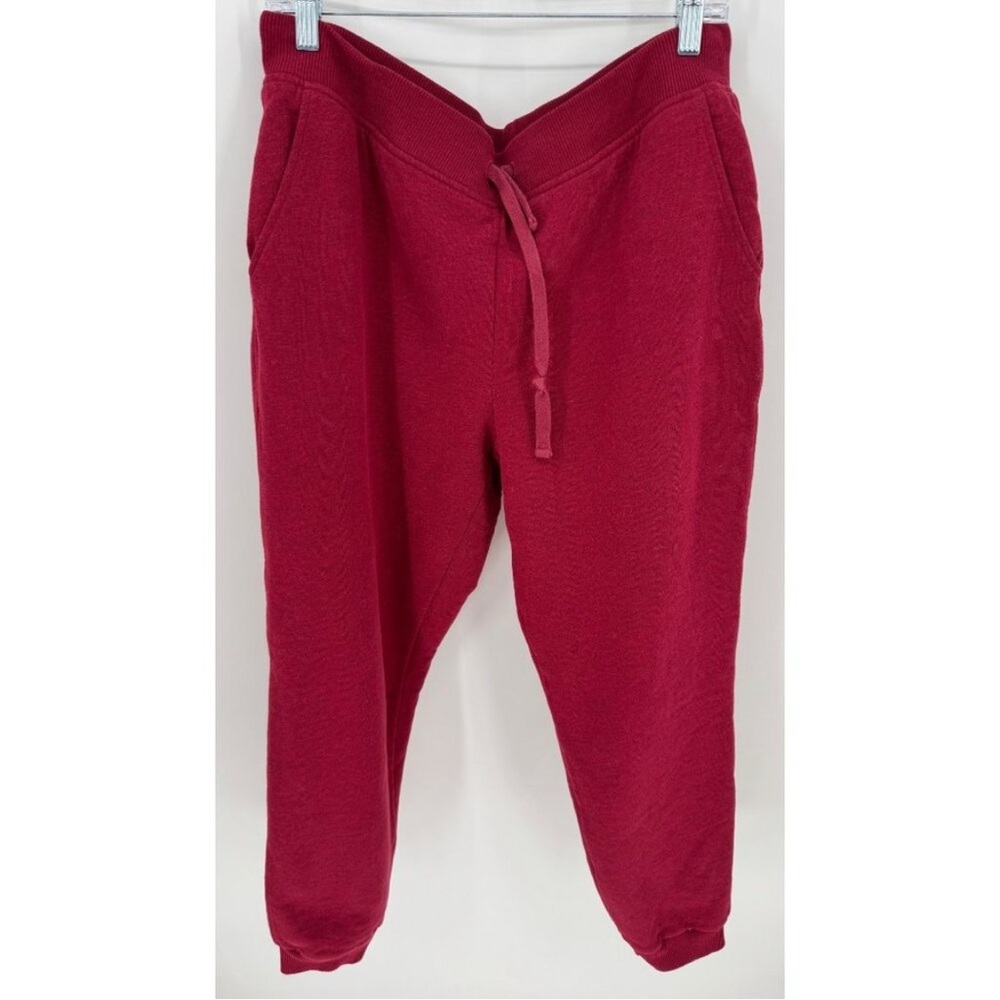 Vintage L.L.Bean Sherpa Lined Red Jogger Pants Cozy Warm